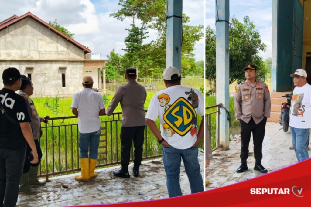 Pantau Debit Air Naik, Kapolres PALI Tinjau Banjir Sungai di Desa Curup Tanah&nbsp;Abang